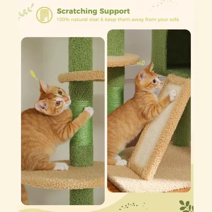 Grand arbre à chat du sol au plafond, tour d'arbre à chat réglable avec condo pour chat, hamac et gr