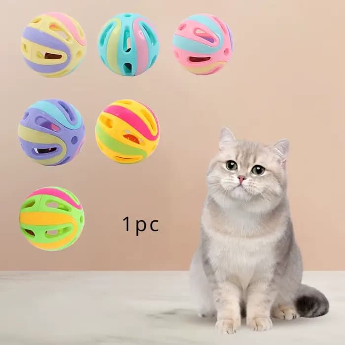 Cloche balle chat jouets chaton coloré jouer balle jouets interactif drôle en plastique chat son jou