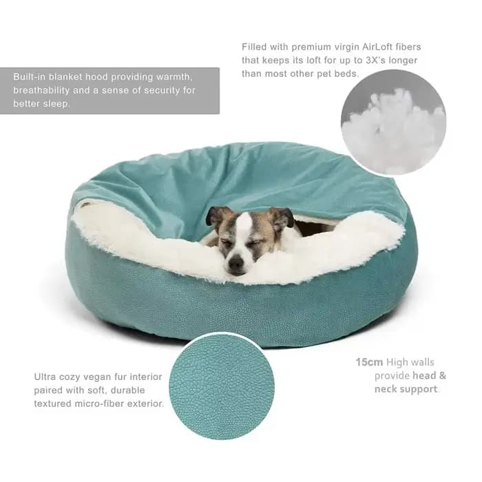 Lit orthopédique pour chien avec couverture à capuche, chaud, imperméable, résistant à la saleté, po