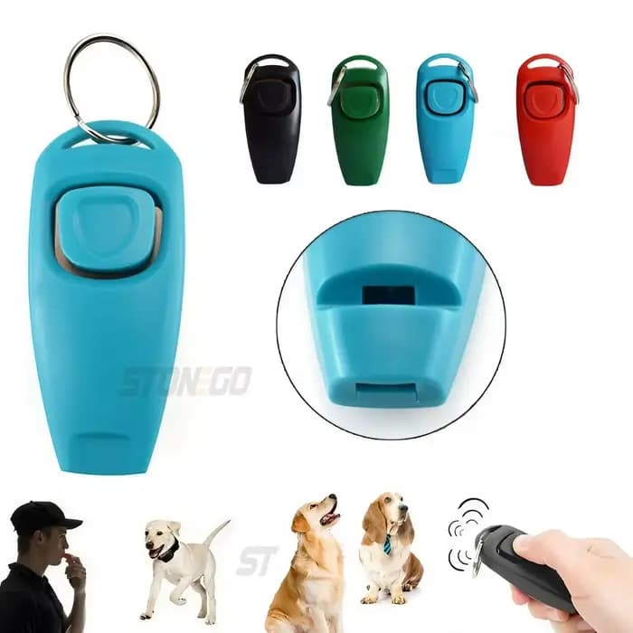 Clicker et sifflet multifonctions 2 en 1 pour animaux de compagnie, entraîneur de chien avec porte-c