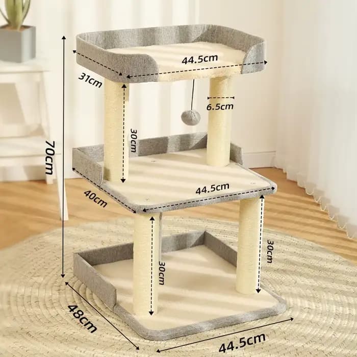 Petit arbre à chat avec tire à gratter et lit confortable pour chat, mobilier d'escalade multi-nivea