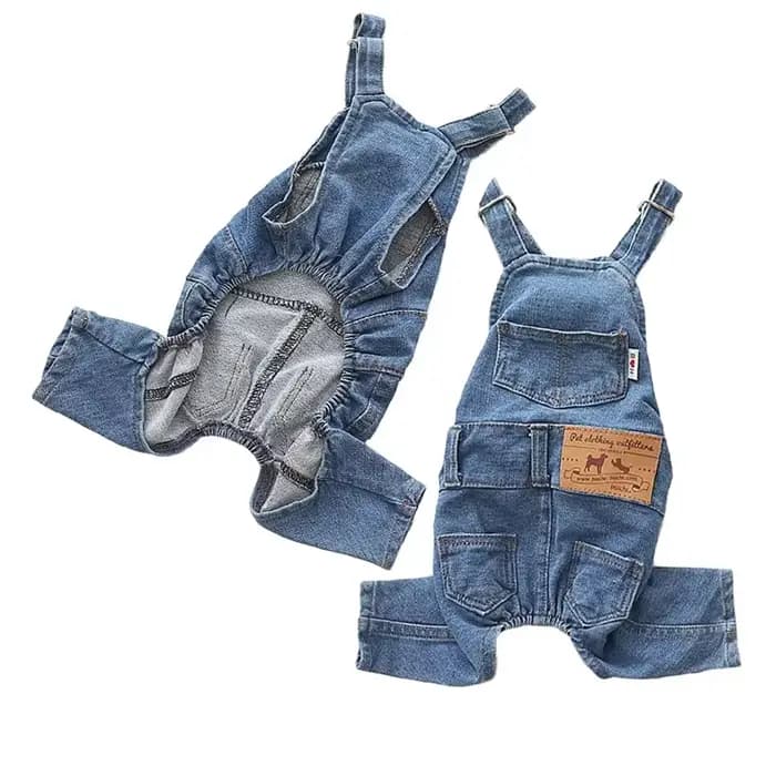 Salopette en jean pour animaux de compagnie pour bouledogue français, combinaison en jean pour chien