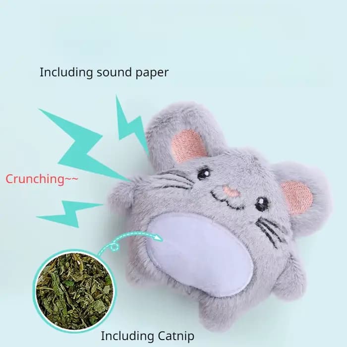 Jouet en peluche chat en papier sonore d'herbe à chat, 1 pièce, souris interactive douce et solide,