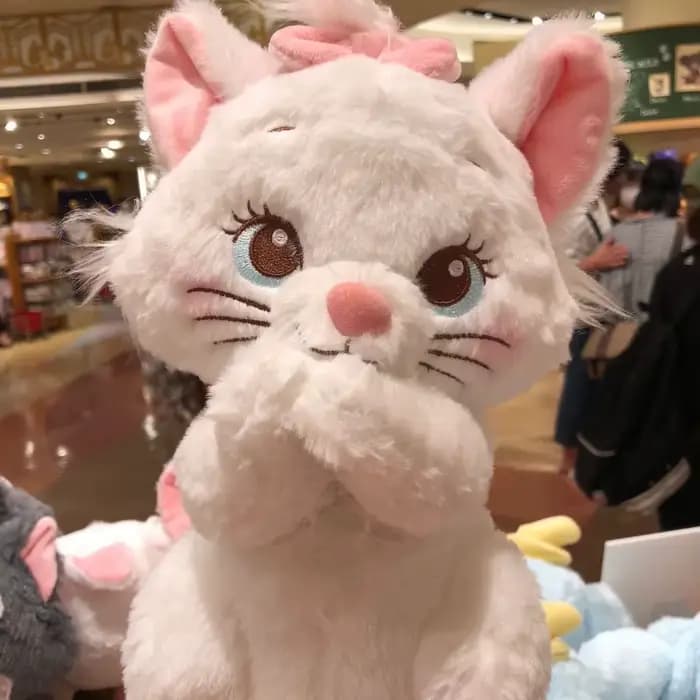 Jouets en peluche chat Marie de dessin animé Disney, poupées en peluche douces et mignonnes, oreille