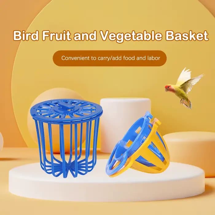 Mangeoire pour oiseaux et perroquets, porte-fruits et légumes, panier d'accès, conteneur, jouet pour