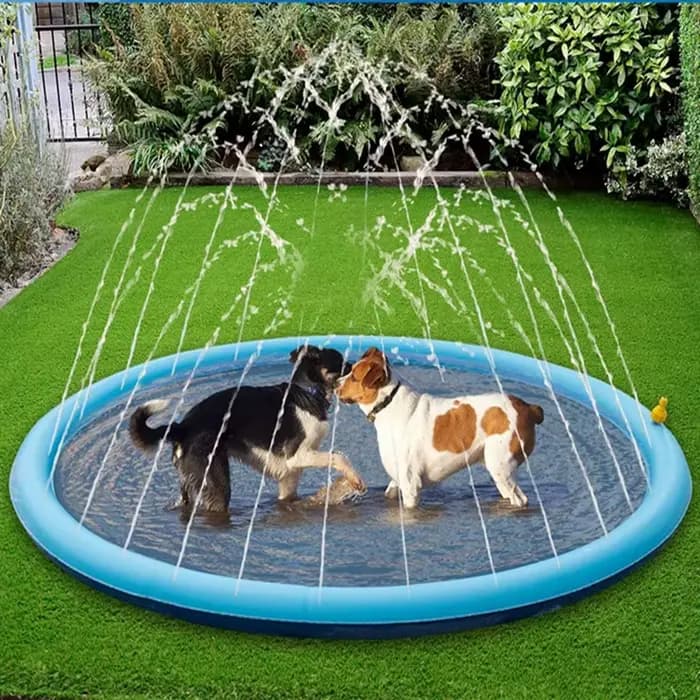 Piscine gonflable pour animaux de compagnie d'été, arroseur d'eau, jeu de polymères refroidissants,