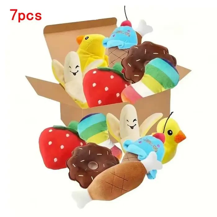Ensemble de 7/10 pièces de jouets sonores pour chiots, à mâcher en peluche pour animaux de compagnie