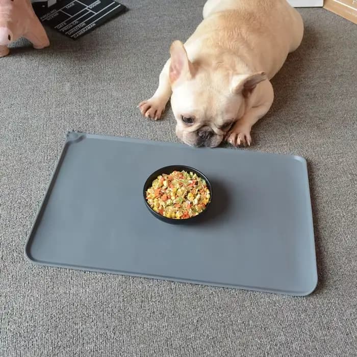 Tapis imperméable pour animaux de compagnie, couleur unie, en Silicone, pour chien et chat, bol de n
