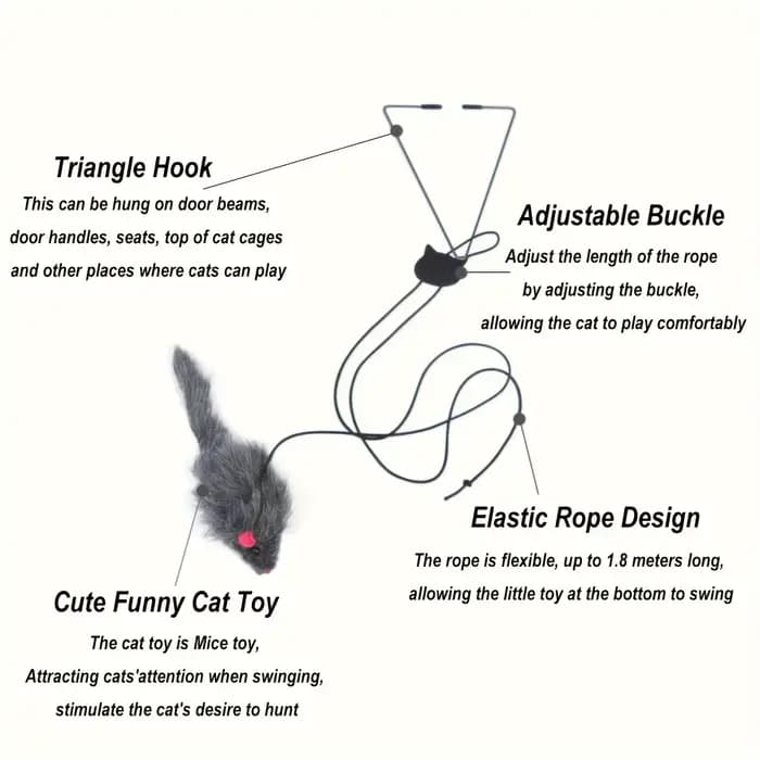Jouet de souris coule réglable pour chat, jouet rétractable, ULà gratter pour chaton drôle, 2 pièces