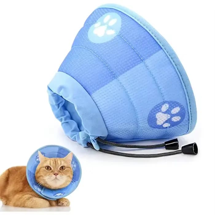 Collier Cône Réglable pour Chat et Chien, Accessoire Médical Anti-Morsure, Protection Douce, Elizabe