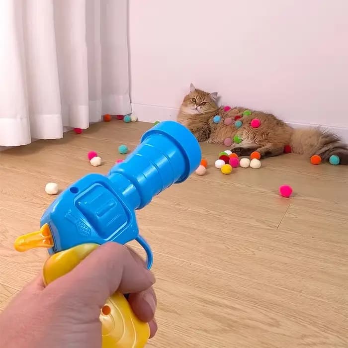 Nouvelles couleurs jouets pour chat chat en peluche balle pistolet de tir jouet silencieux soulageme