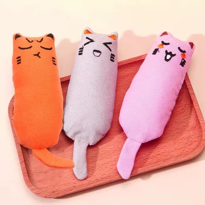Peluche en herbe de cataire pour animal de compagnie, jouet mignon en forme de pouce, oreiller, meul
