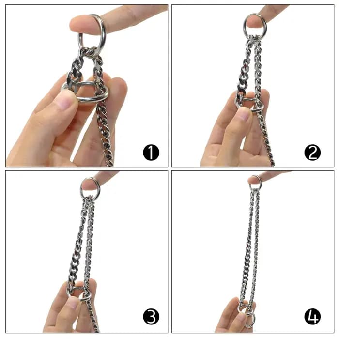 Collier de chaîne en acier inoxydable pour chien, accessoire antidérapant, en métal, en forme de P,