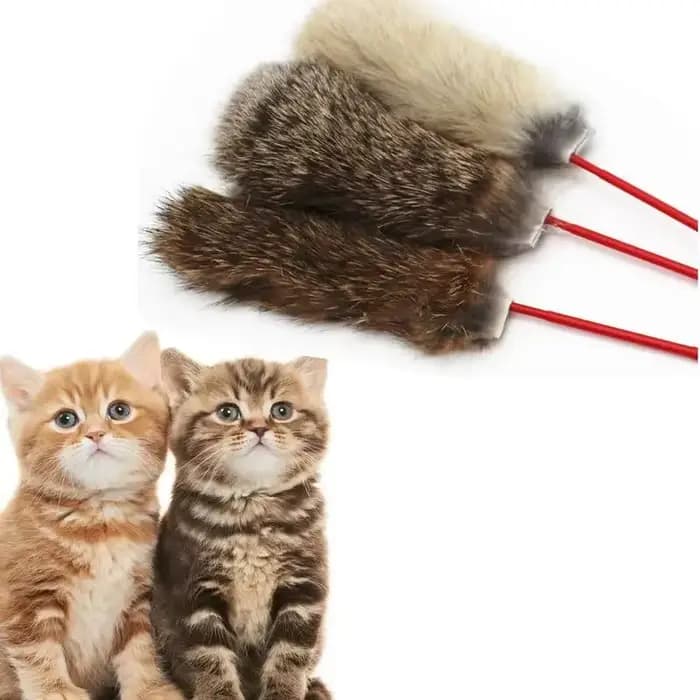 Jouet interactif en poils de lapin, 1 pièce, jouet interactif pour animal domestique, bâton de chat,