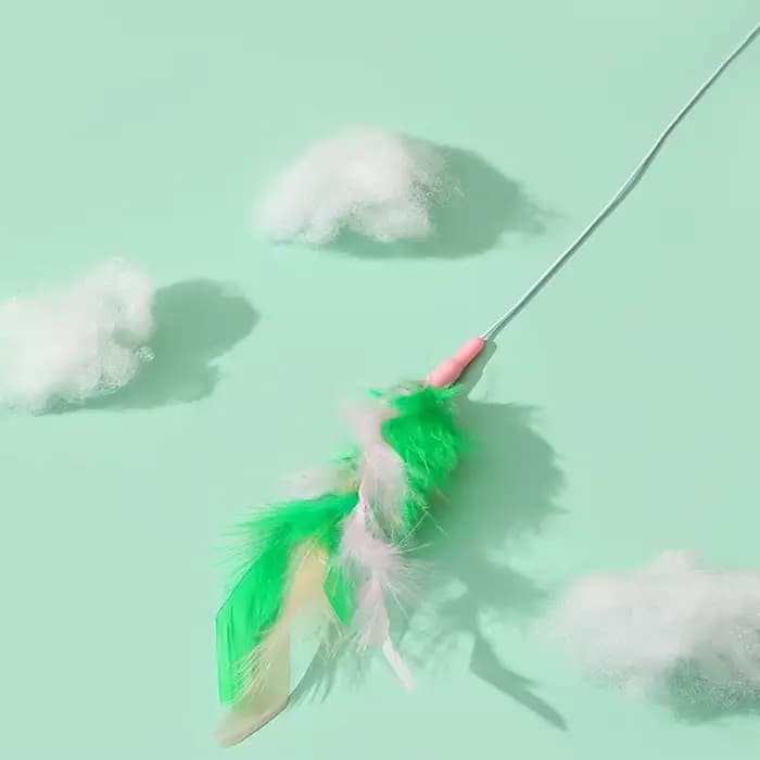 Jouets pour chats, baguette à plumes, jouet interactif pour chaton, avec Super ventouse détachable,