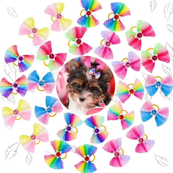 Nœuds de toilettage pour animaux de compagnie, 30 pièces, accessoires pour cheveux d'animaux de comp