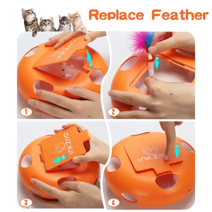 INKZOO-Jouets Interactifs Intelligents pour Chats d'Nik, existent, 7 Trous, pour Chaton, Souris, Wha