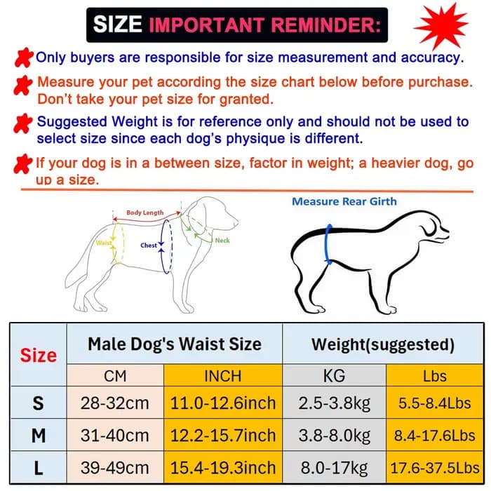 Couche lavable pour chien, 5 pièces, confortable et réglable, bande ventrale, pantalon pour pipi, an