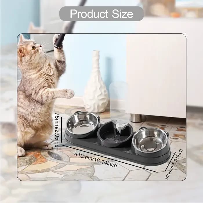 Bols 3 en 1 pour chien et chat, ensemble de bols d'eau et de nourriture, plats surélevés pour Hamste
