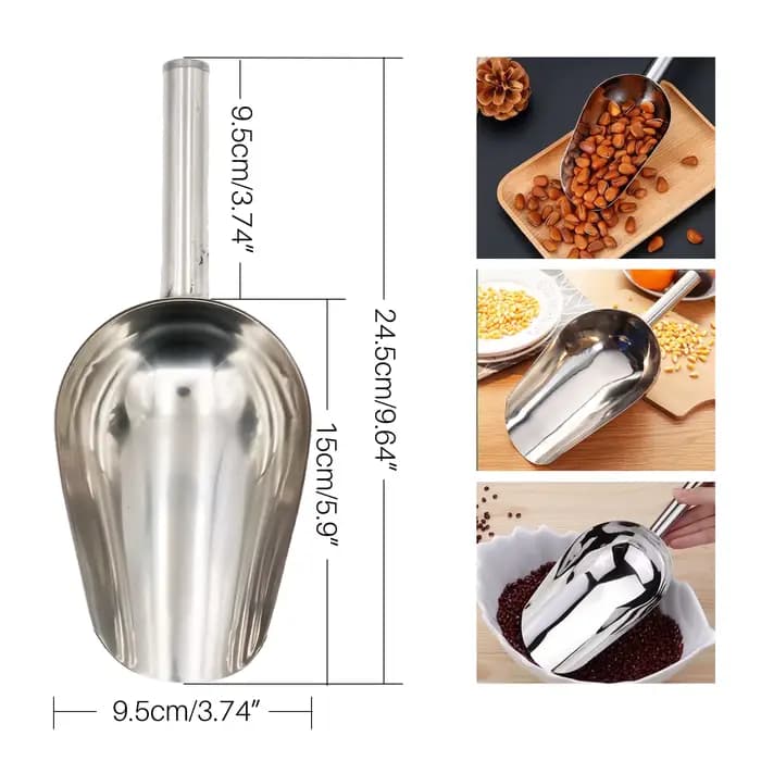 Pelle de nourriture pour animaux de compagnie en acier inoxydable pelle d'alimentation pour chien cu