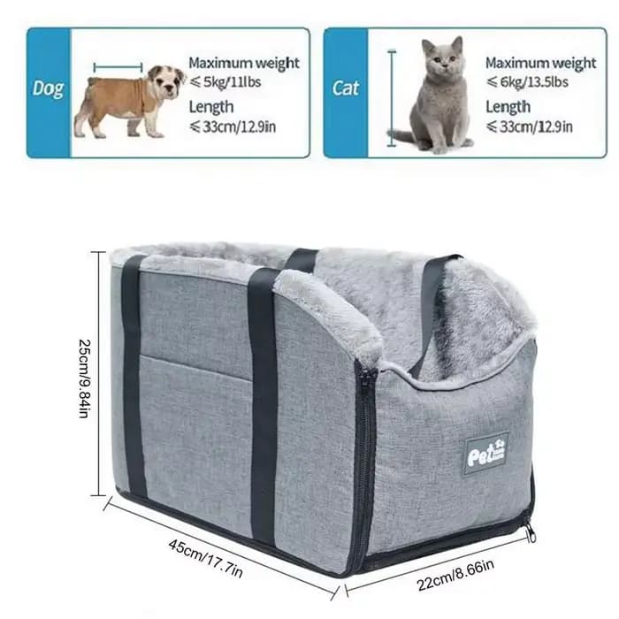 Siège de voiture portable pour animaux de compagnie, contrôle central, lit de chenil pour chien, acc