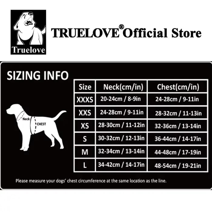 Truelove harnais pour animaux de compagnie maille d'air souple gilet réfléchissant réglable pour ani