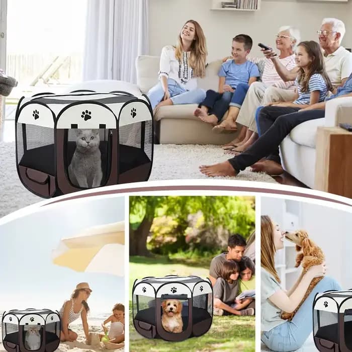 Tente pliable pour animaux de compagnie, poignée Durable, maison pour chat, tissu Oxford, clôture oc