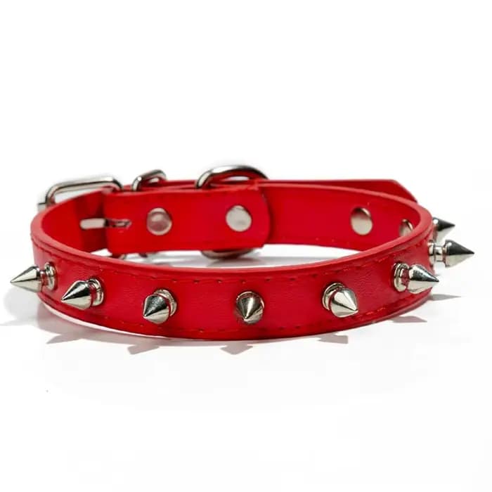 Collier en cuir confortable pour chien et chat, Cool et réglable, clouté, coloré, exquis, sangle de