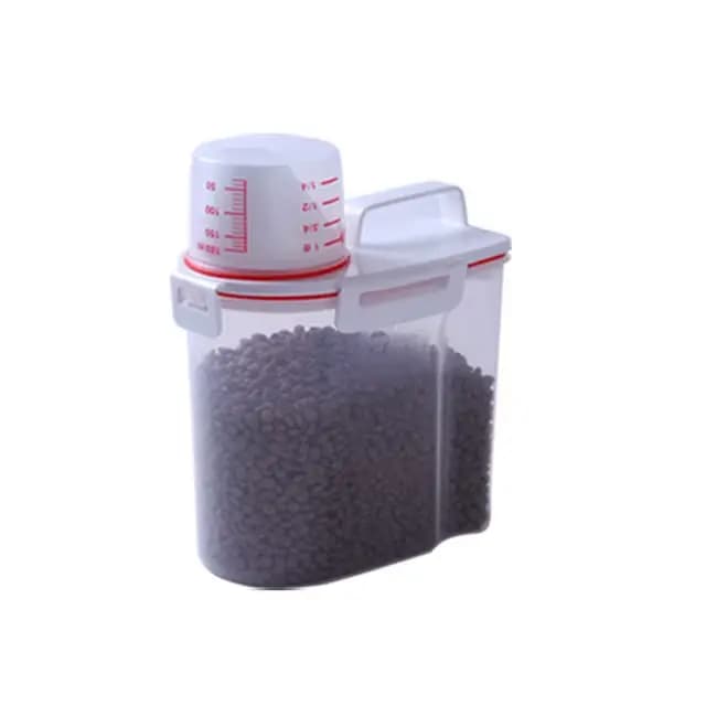 Boîte de rangement scellée pour aliments pour animaux de compagnie, baril de riz, tasse à mesurer, é