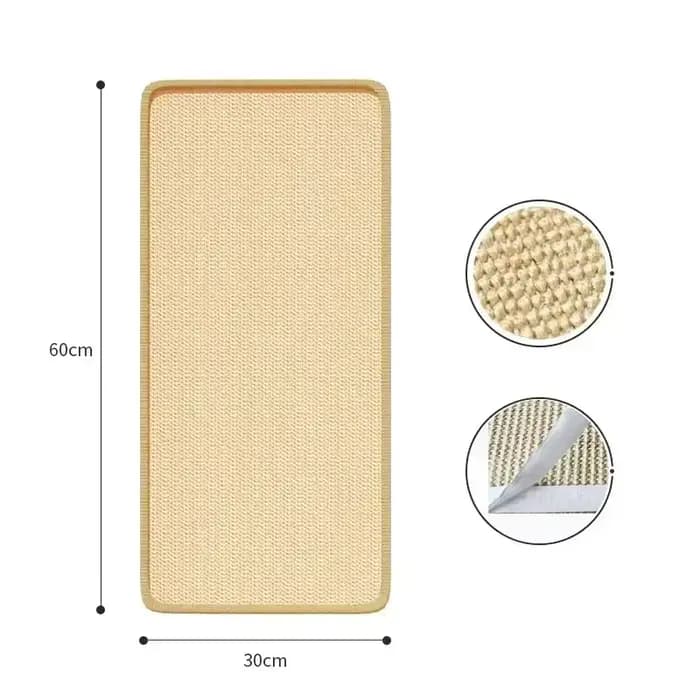 Tapis de grattage horizontal en sisal naturel pour chat, design anti-griffures, protège canapé et ta