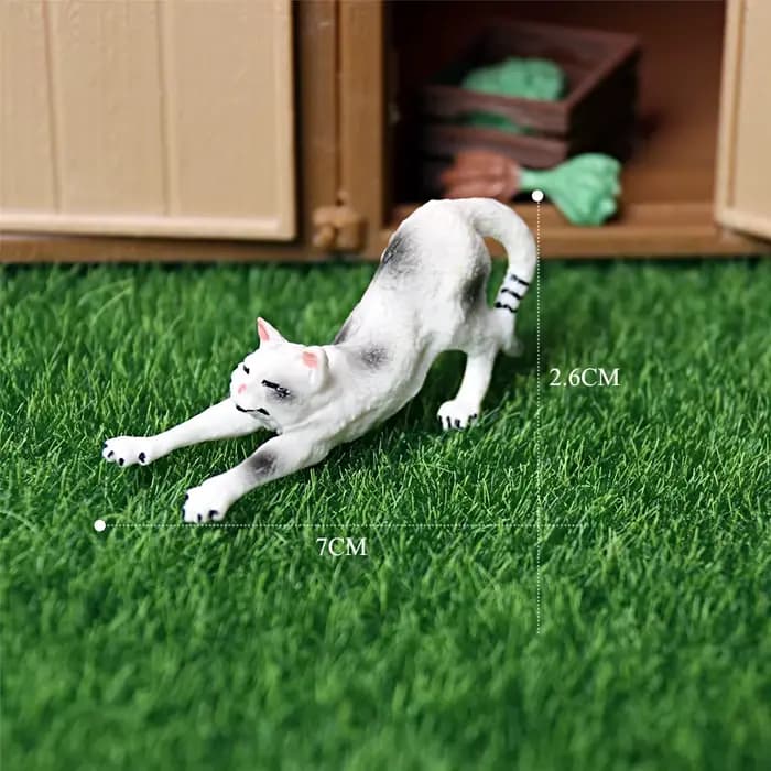 Figurines de chat persan siamois peintes à la main, ensemble de jouets animaux, mini modèles de chat