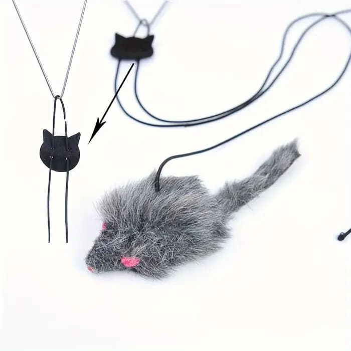 Jouet de souris coule réglable pour chat, jouet rétractable, ULà gratter pour chaton drôle, 2 pièces