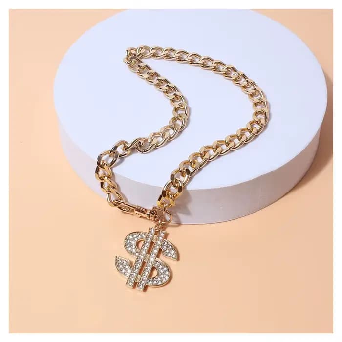 Collier de luxe pour chiens de petite et moyenne taille, pendentifs avec signe de Dollar, Hip Hop, c