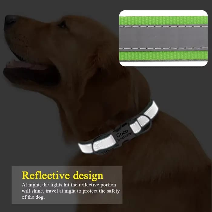 Collier de chien personnalisé réfléchissant doux colliers d'identification personnalisés collier de