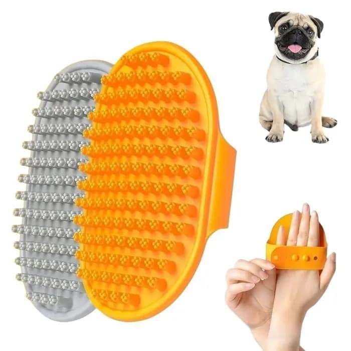 Brosse de bain pour chien, toilettage pour chiens, Massage apaisant, poils en caoutchouc, peigne à c