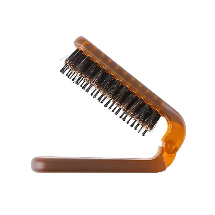 Brosse à cheveux pliable portable en poils de sanglier, peigne de voyage, accessoire de coiffure ave