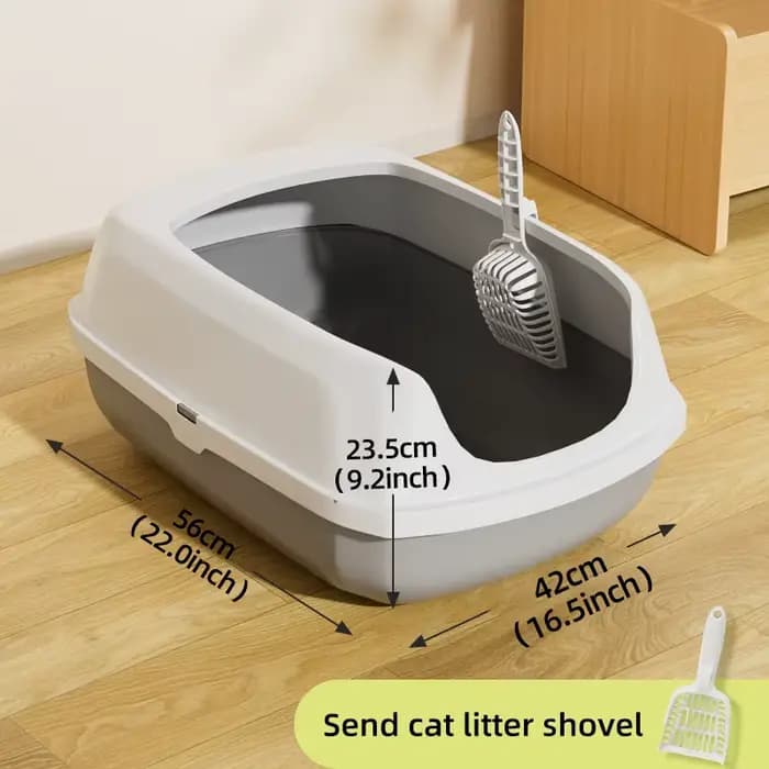 HOOPETCat bac à litière grande capacité bac à litière Semi-fermé bac à litière pour animaux de compa