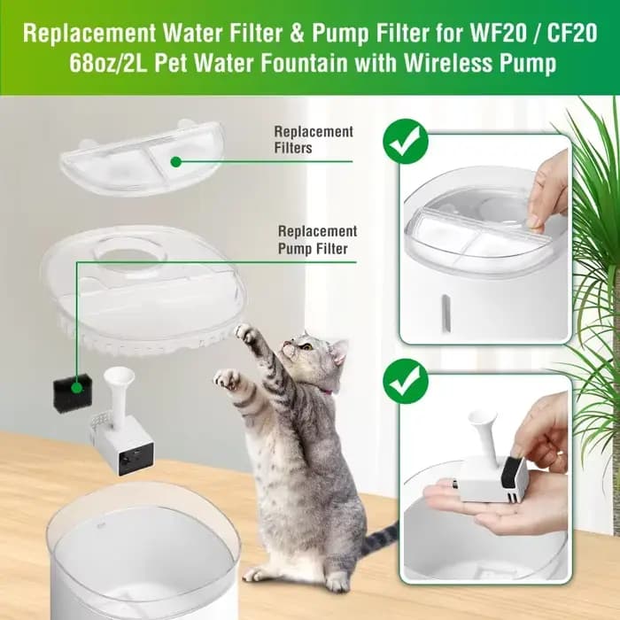 Filtres de remplacement éponge pour fontaine d'eau WF20/CF20 Homerun chat, remplacement de filtre de