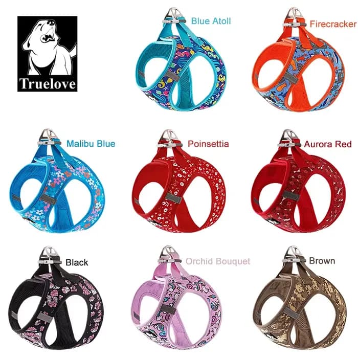 Truelove harnais pour animaux de compagnie maille d'air souple gilet réfléchissant réglable pour ani