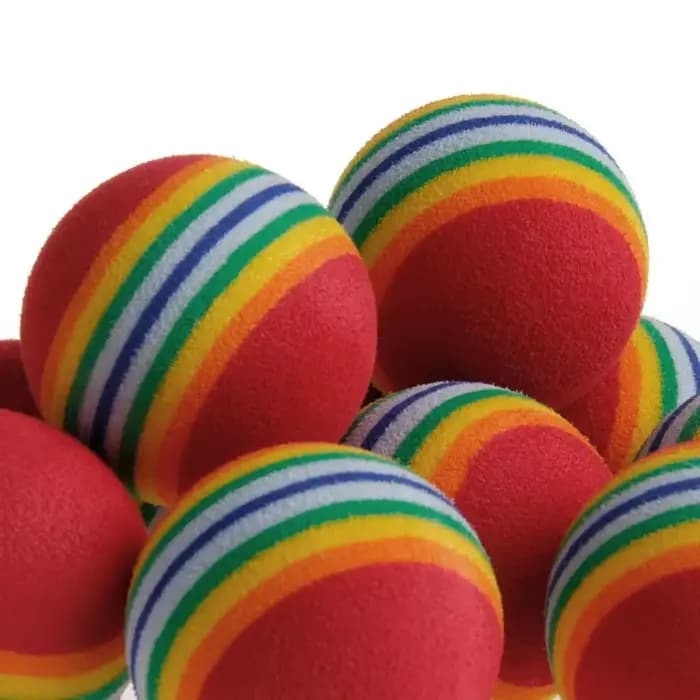 Balle colorée en mousse naturelle pour chat, 10 pièces, jouets interactifs pour chat, hochet à mâche