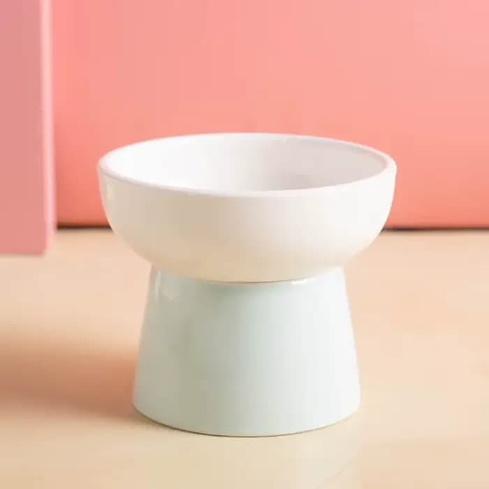 1 bol pour chat, bol pour nourriture pour chat, protection en céramique à pied haut pour la colonne