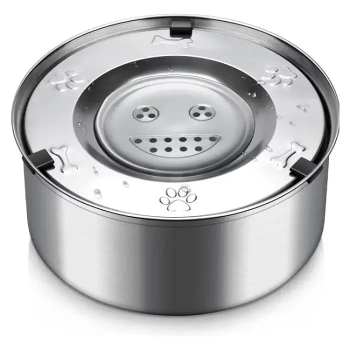 Bol flottant en acier inoxydable pour chien 1L 3L, distributeur d'eau anti-éclaboussures sans dévers