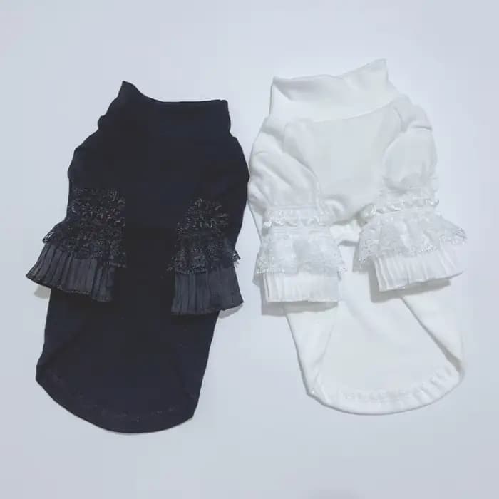 Chien pur blanc chemise à bascule vêtements pour animaux de compagnie blanc chiot chat Teddy printem