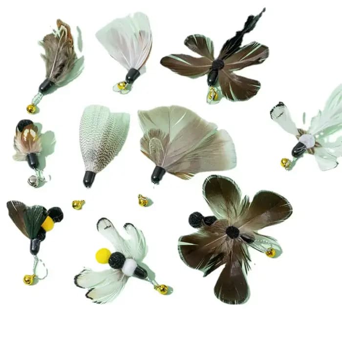 Jouet interactif en plumes de chat, accessoires, faux jouet avec cloche, recharge de remplacement, j
