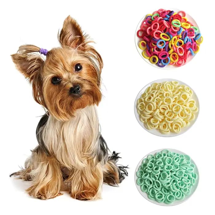 100 pièces/ensemble bandeau élastique pour animaux de compagnie mignon chien toilettage cheveux acce