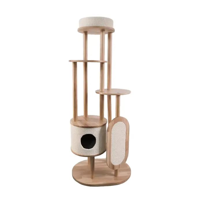 Nouveau Design écologique chaton maisons en bois arbres pour chat avec grande planche à gratter en S