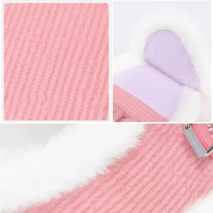 Ensemble harnais et laisse en fourrure de lapin pour chien et chat, fournitures de marche en plein a