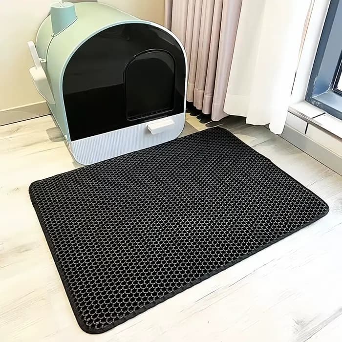 Tapis de litière pour chat grande taille en EVA double couche imperméable, tapis de toilette pour an