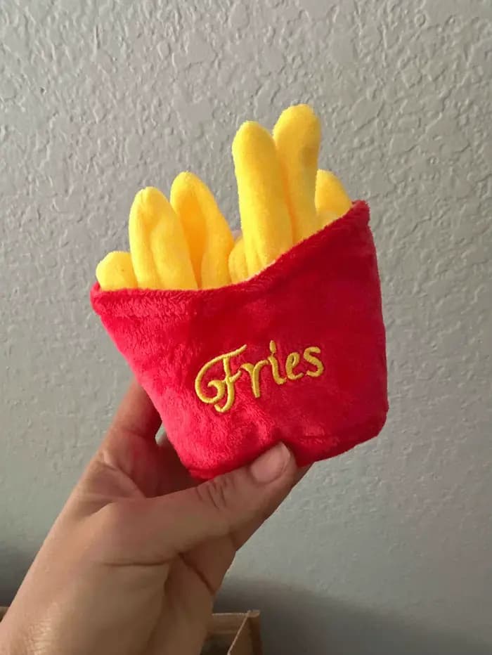 1 jouet en peluche pour animaux de compagnie en forme de frites, jouet détachable pour chien et chat