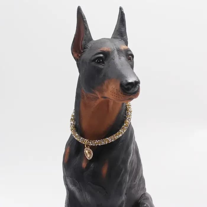Collier en forme de cœur en cristal pour chien, avec strass scintillants, breloques pour petits chie